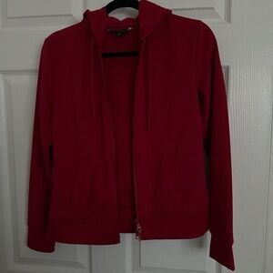 Armani Exchange Bold Red Zip-Up Hoodie